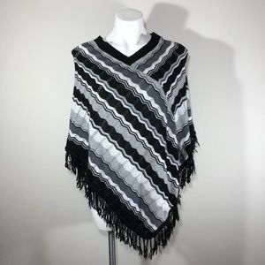 Brittany Black Poncho One Size Fits All